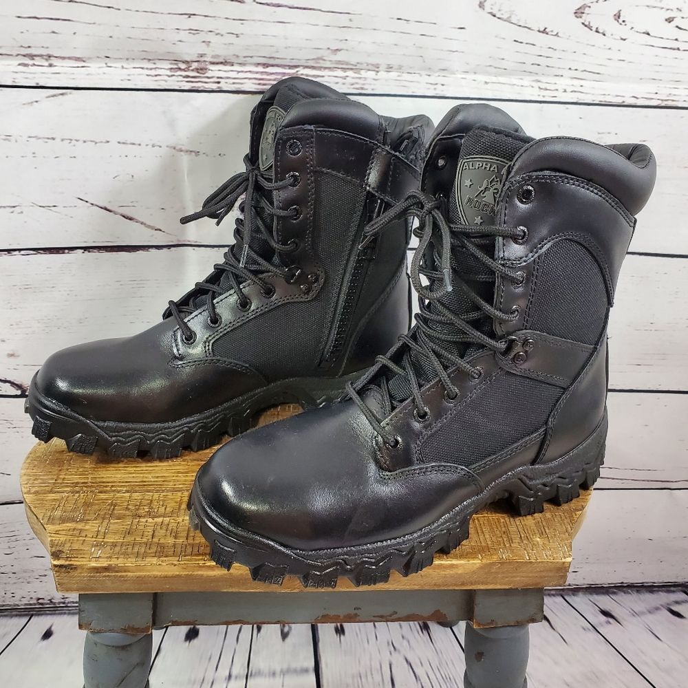 ROCKY ALPHA FORCE 2173 - 8" TACTICAL PUBLIC SERVICE BOOTS BLACK SIZE 8M NEW - Picture 3 of 8